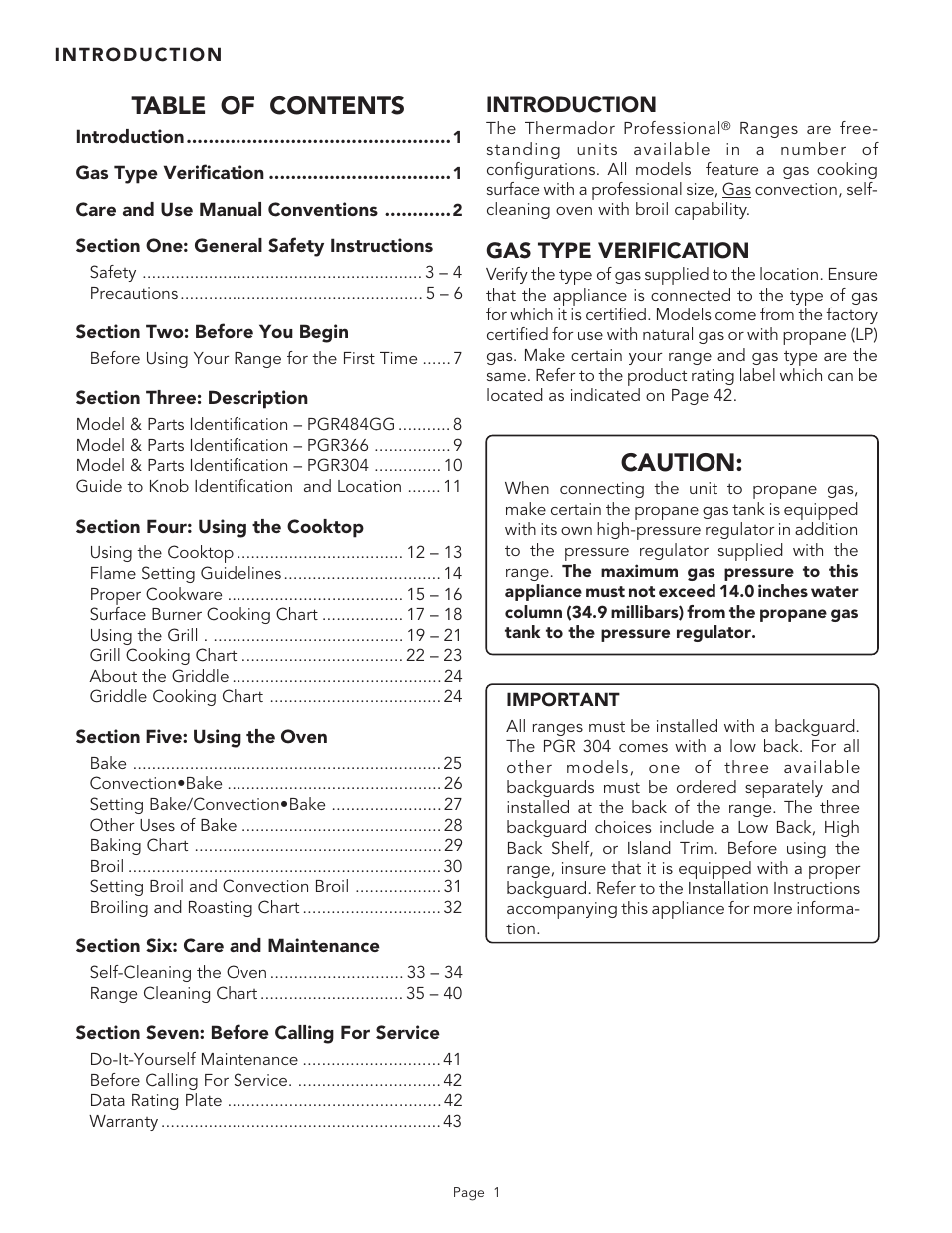 Thermador PGR48 User Manual | Page 3 / 48