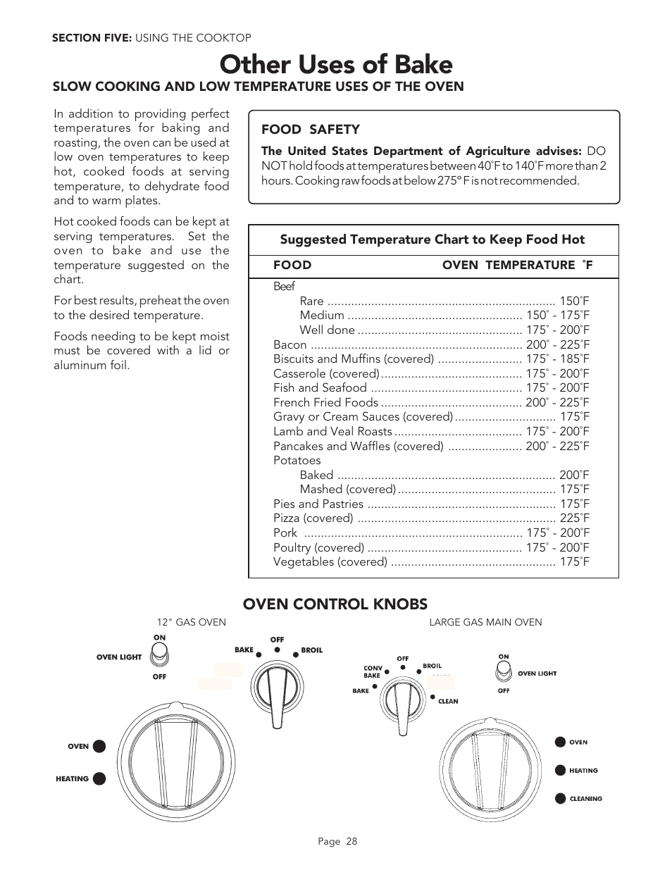 Other uses of bake | Thermador PGR48 User Manual | Page 30 / 48