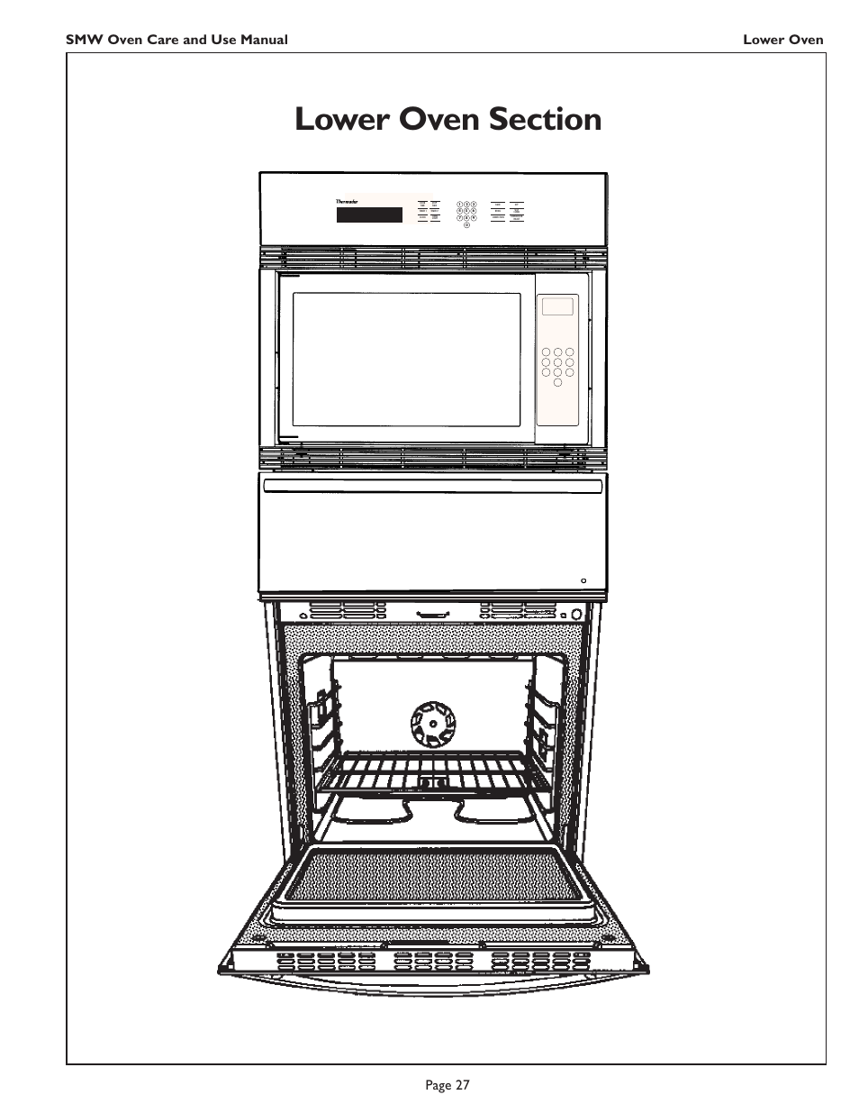 Smw oven care and use manual lower oven, Page 27 | Thermador SMW272 User Manual | Page 29 / 64