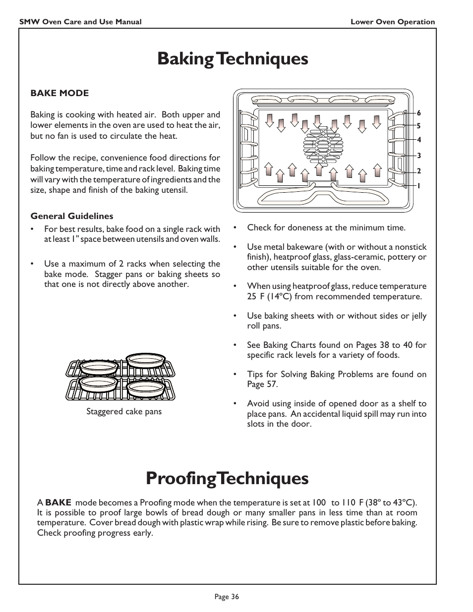 Baking techniques, Proofingtechniques | Thermador SMW272 User Manual | Page 38 / 64