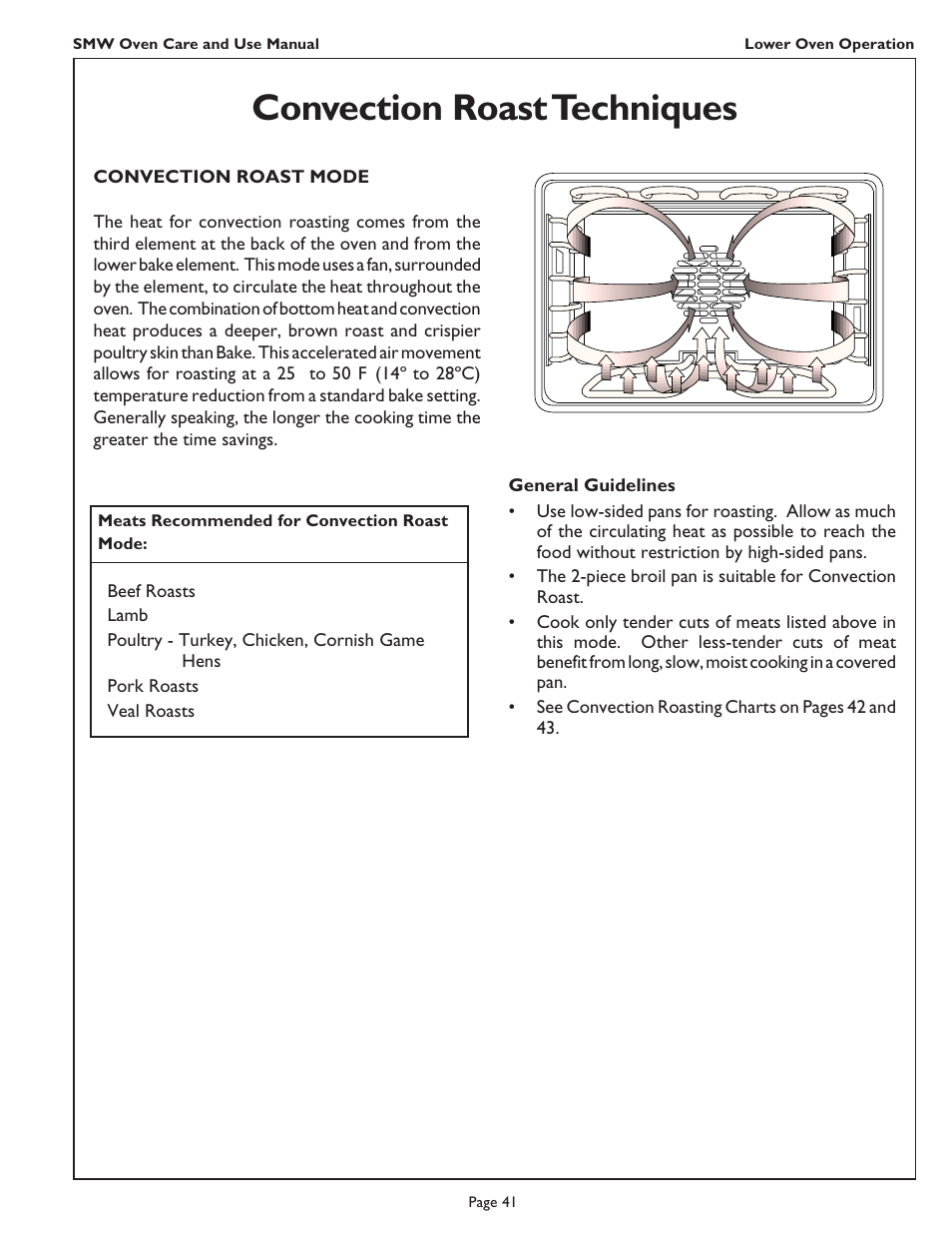 Convection roast techniques | Thermador SMW272 User Manual | Page 43 / 64