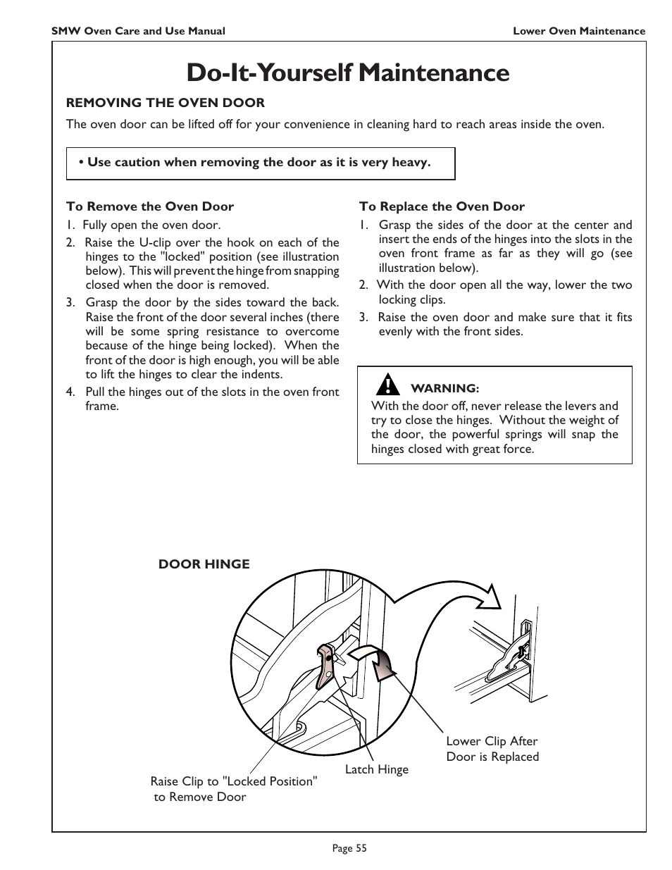 Do-it-yourself maintenance | Thermador SMW272 User Manual | Page 57 / 64