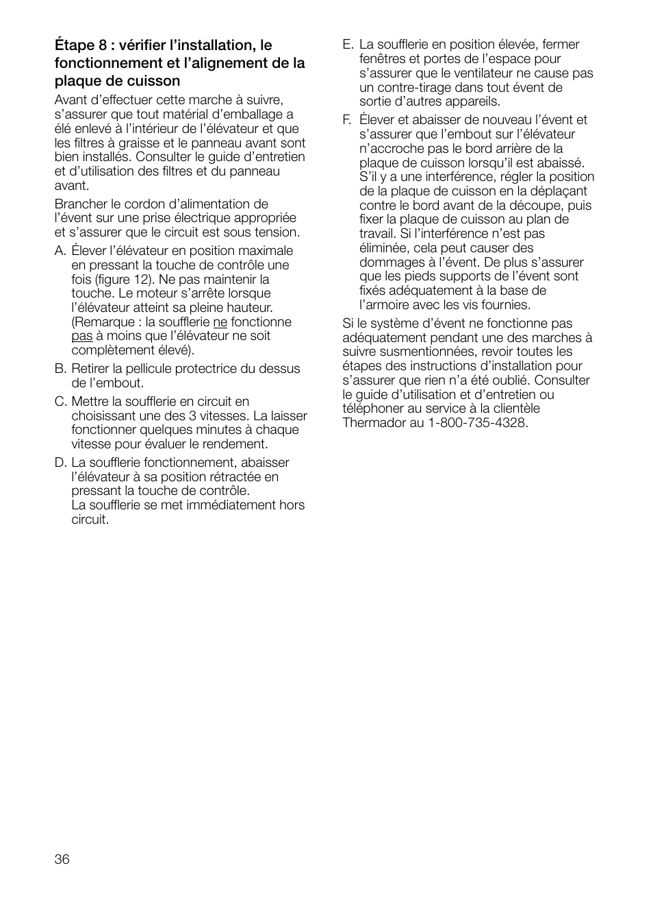 Thermador UCVM30FS User Manual | Page 36 / 56