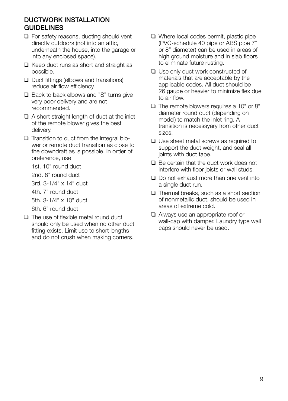 Thermador UCVM30FS User Manual | Page 9 / 56