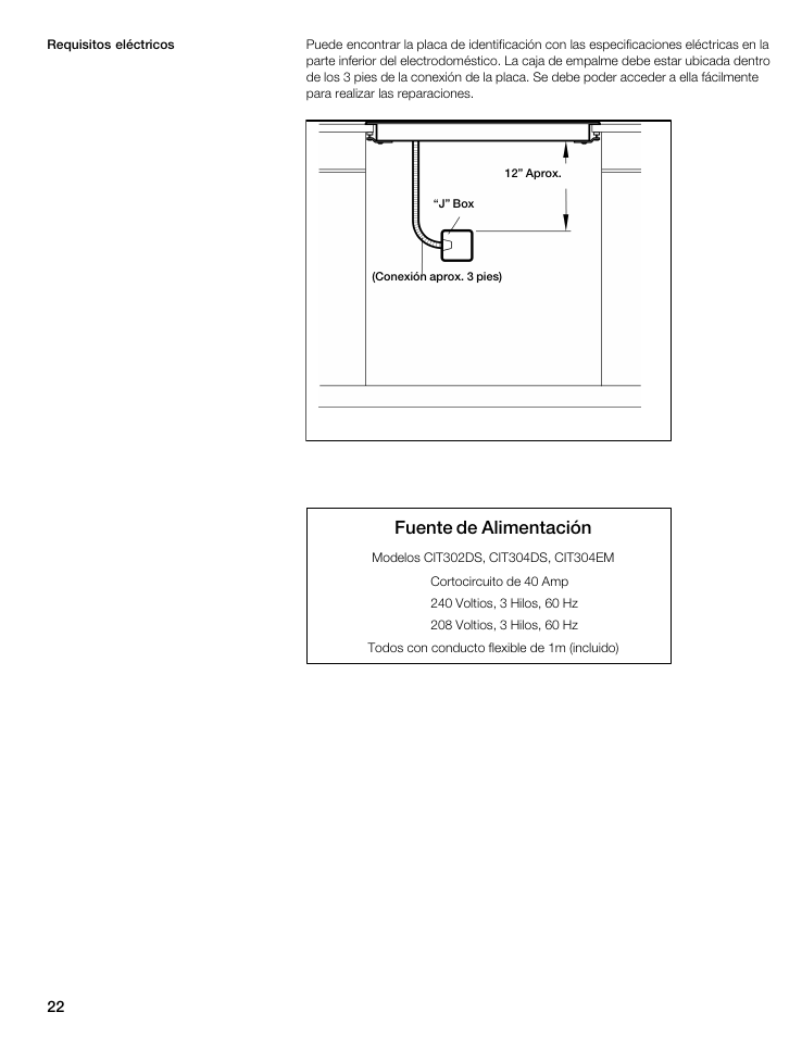 Fuente de alimentación | Thermador CIT30 User Manual | Page 21 / 25