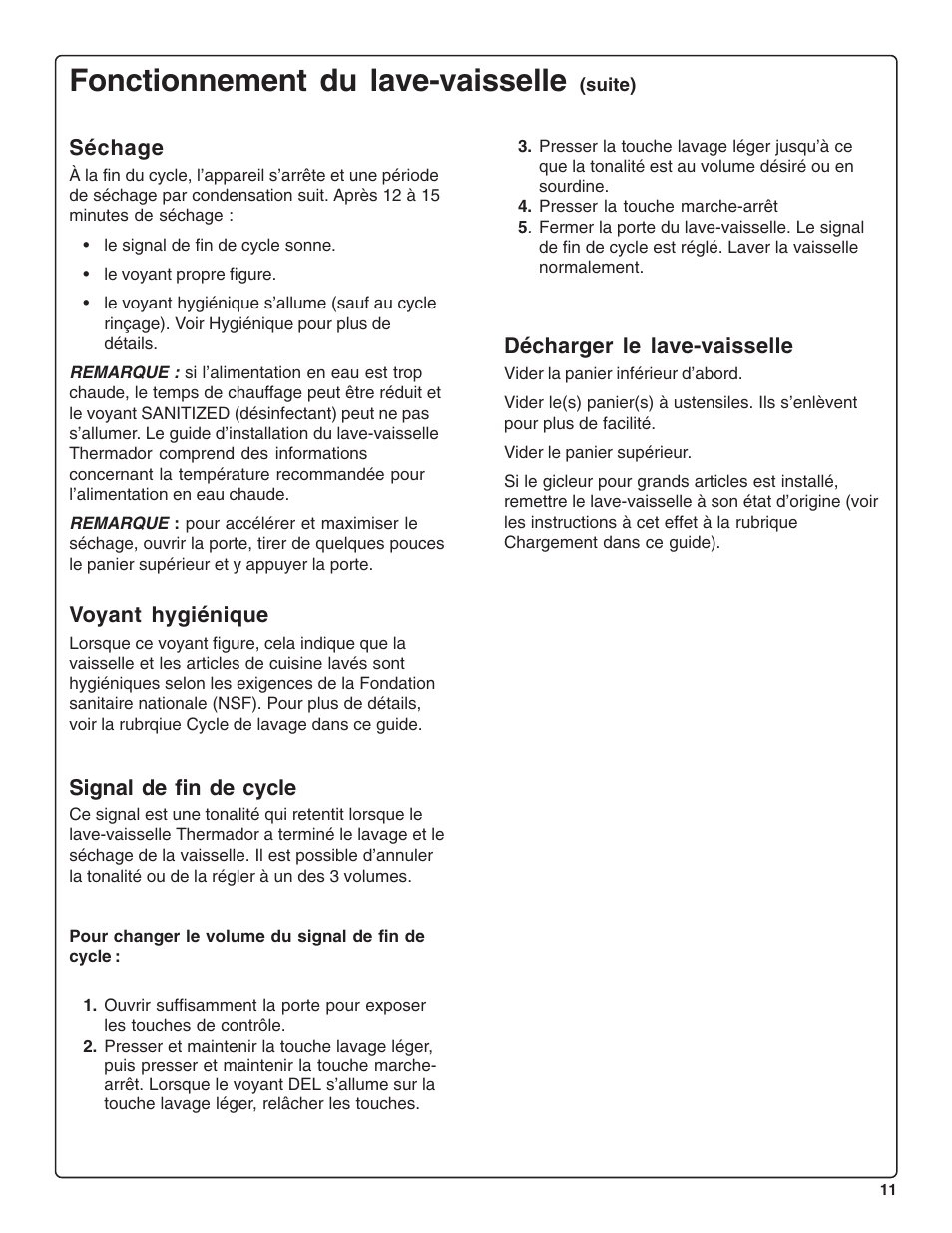 Fonctionnement du lave-vaisselle | Thermador DWHD43C User Manual | Page 31 / 58