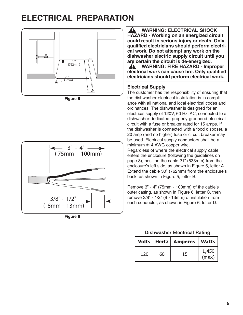 Electrical preparation | Thermador 9000039271 User Manual | Page 5 / 16