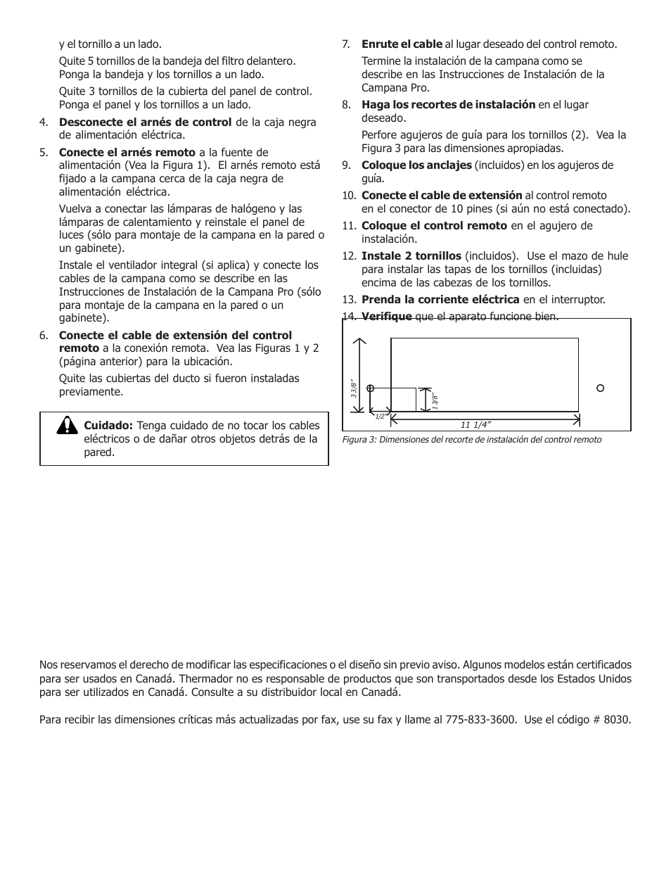 Thermador PHREM User Manual | Page 7 / 8