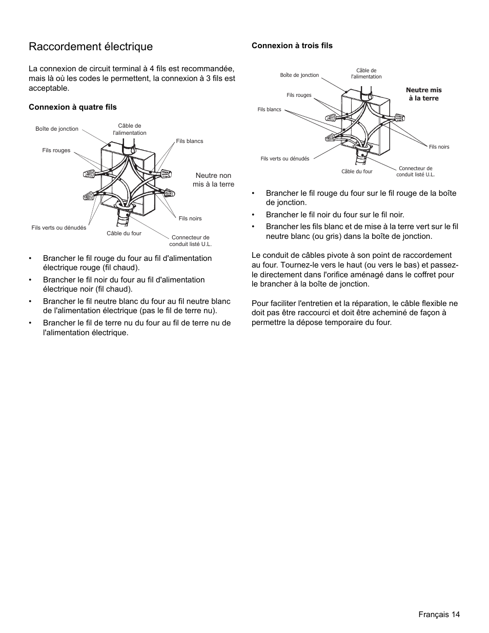 Raccordement électrique | Thermador MEMCW271 User Manual | Page 31 / 52