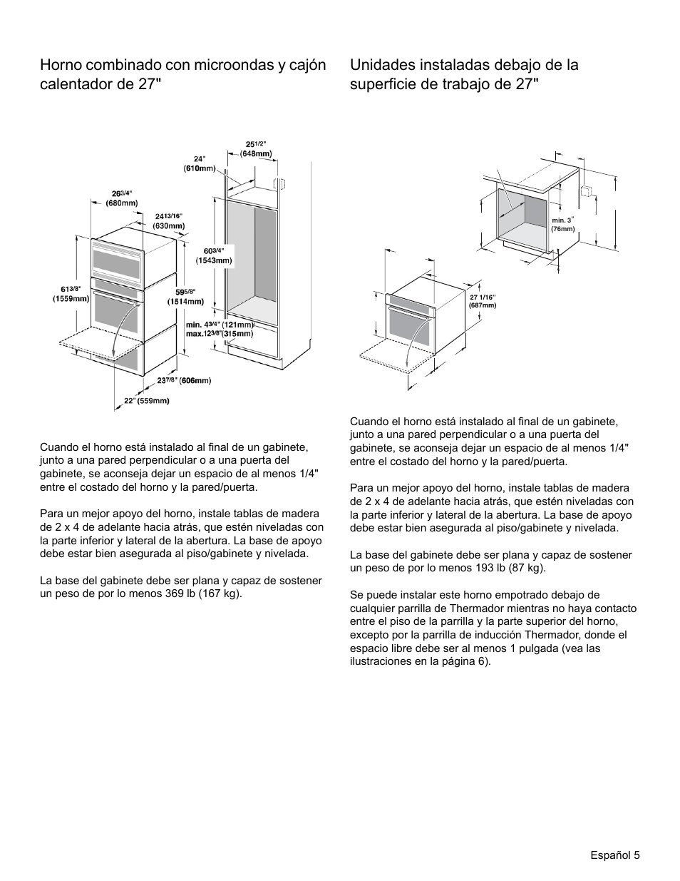 Español 5 | Thermador MEMCW271 User Manual | Page 39 / 52