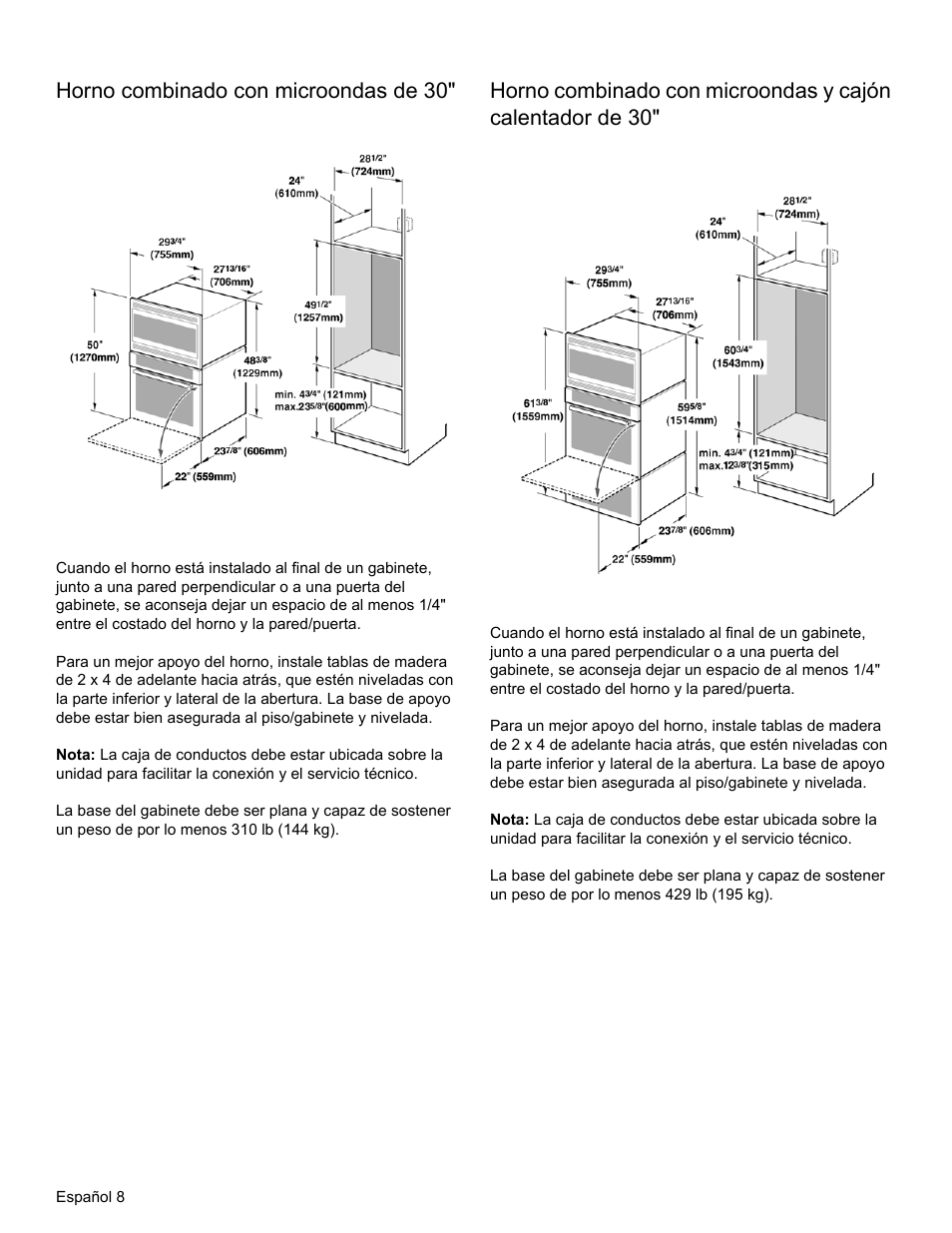 Horno combinado con microondas de 30 | Thermador MEMCW271 User Manual | Page 42 / 52