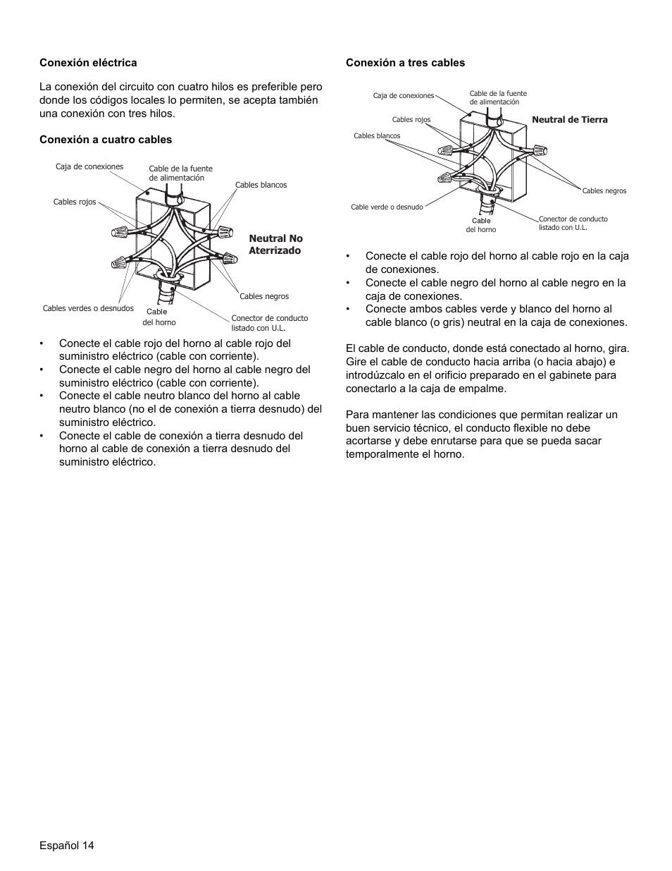 Conexión eléctrica | Thermador MEMCW271 User Manual | Page 48 / 52