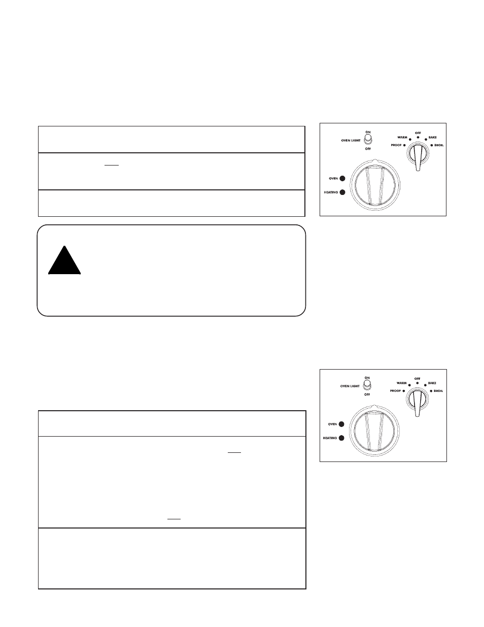Setting the 12-inch oven to warm, Setting the 12-inch oven to proof, Caution | Thermador PD36  EN User Manual | Page 31 / 48