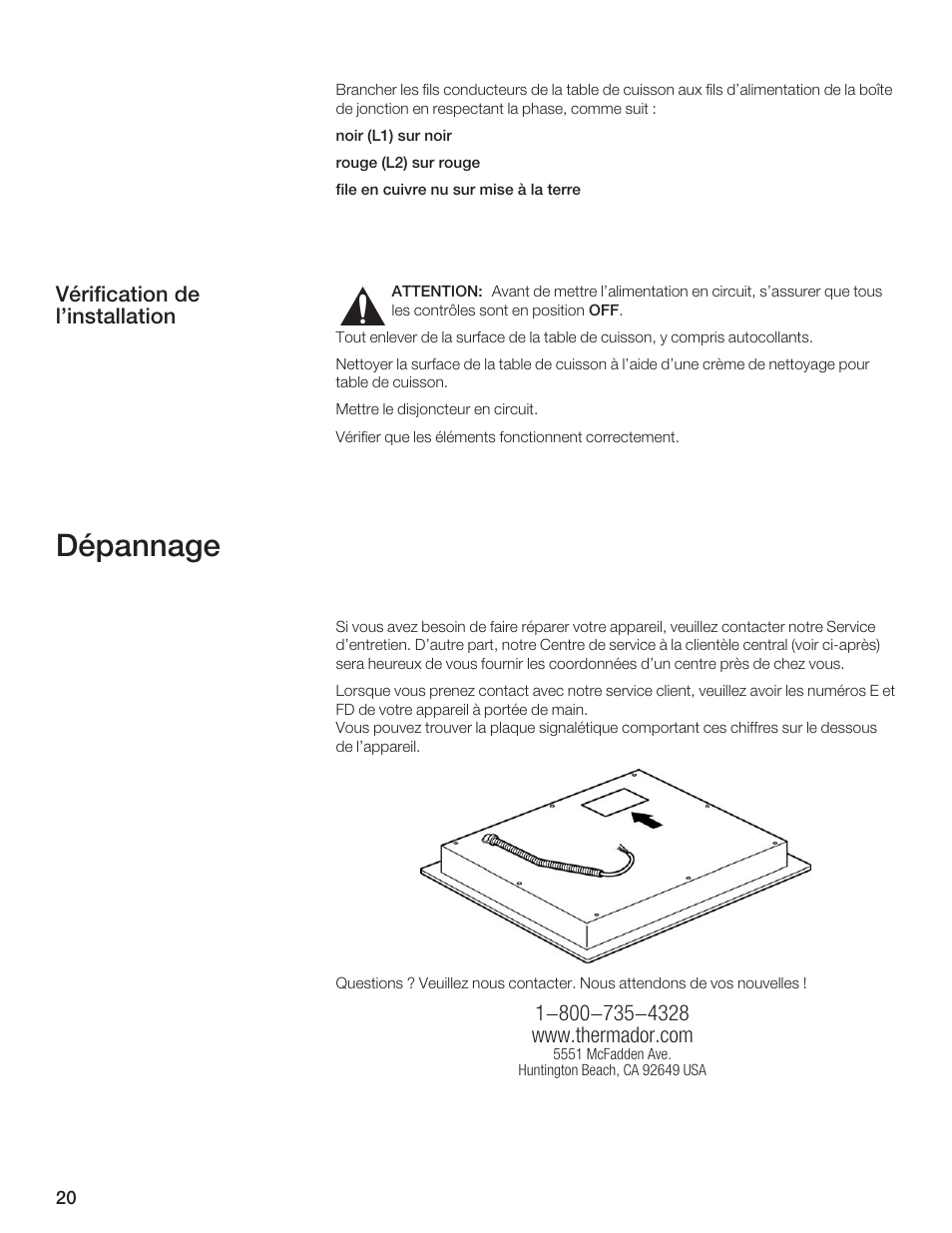 Dépannage | Thermador CEM365FS User Manual | Page 20 / 32