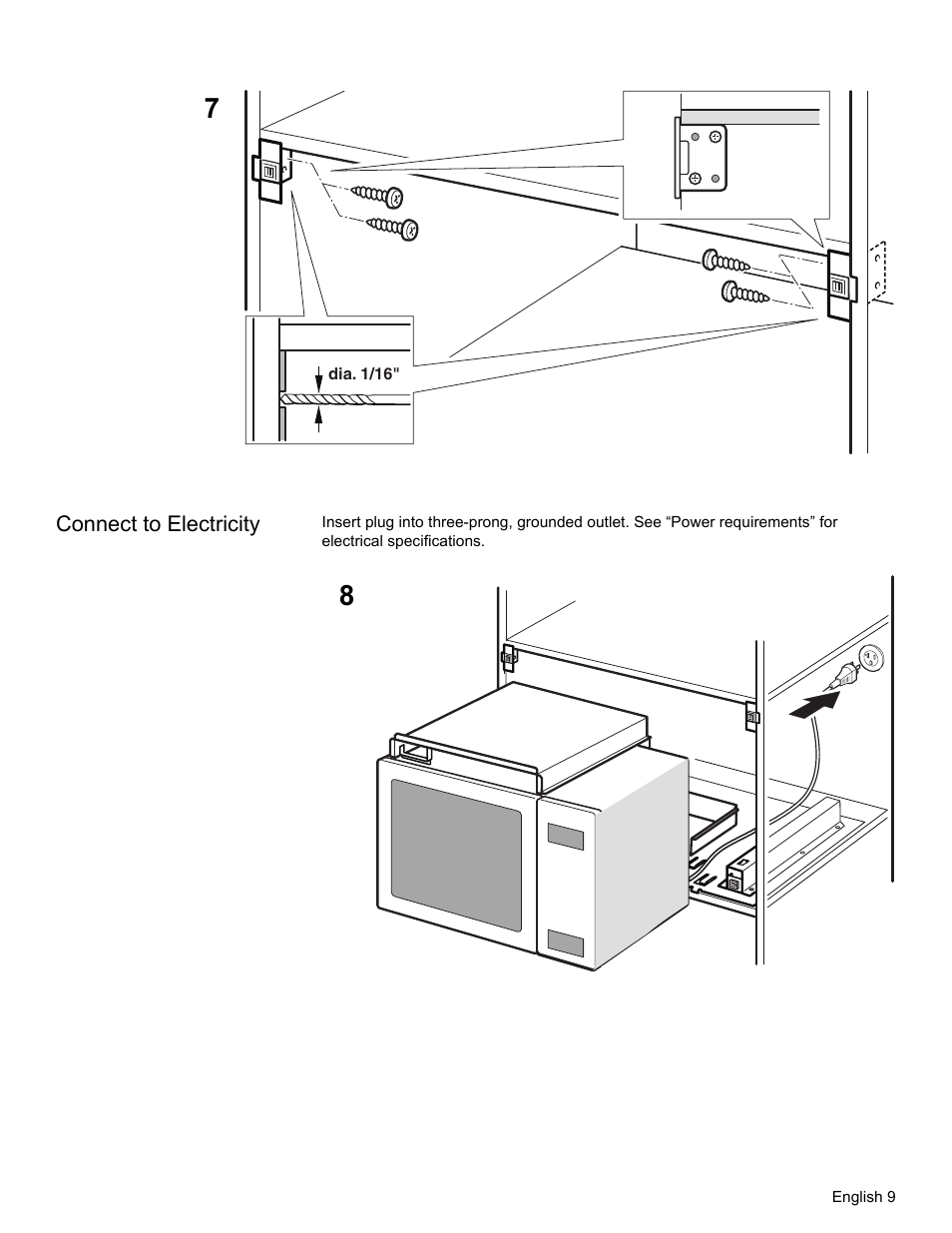 Connect to electricity | Thermador MCT30E User Manual | Page 11 / 44