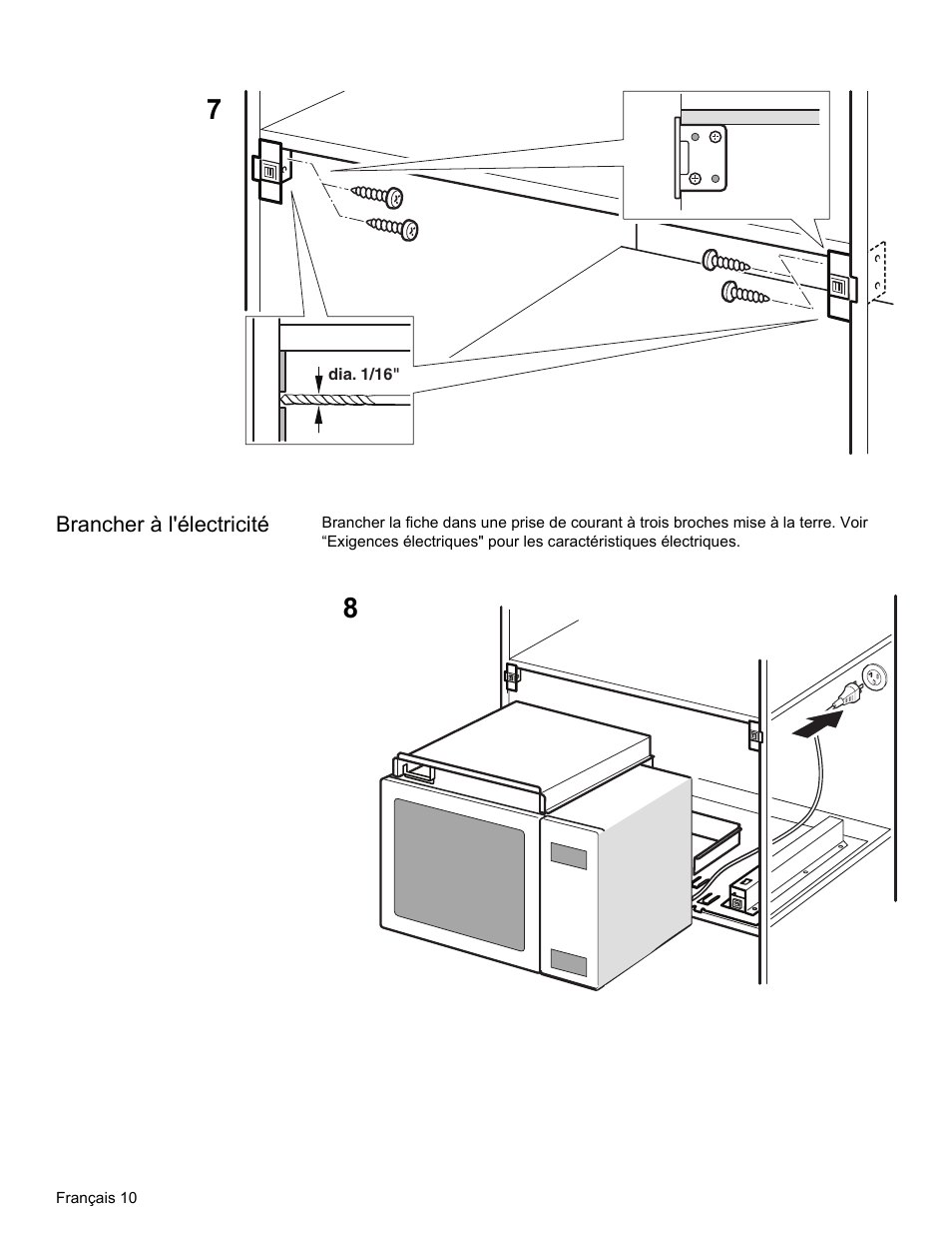 Brancher à l'électricité | Thermador MCT30E User Manual | Page 24 / 44