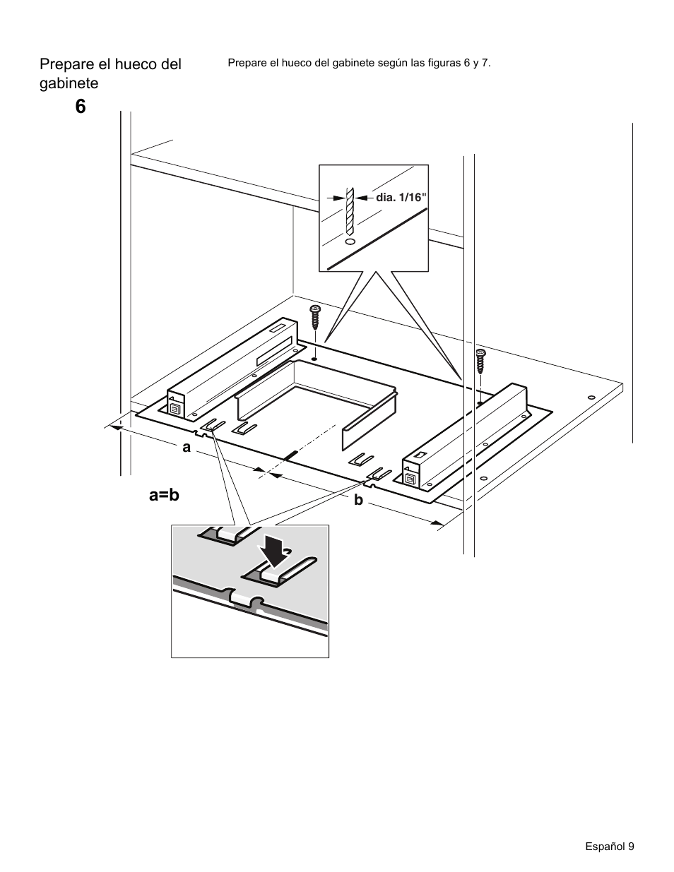 Prepare el hueco del gabinete | Thermador MCT30E User Manual | Page 37 / 44