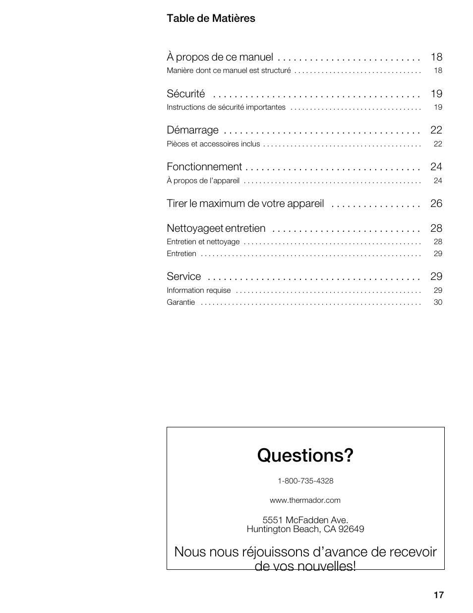Questions | Thermador WDC36D User Manual | Page 17 / 48