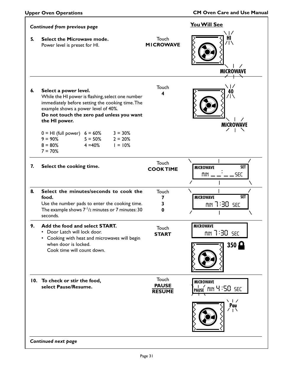 Thermador CM301 User Manual | Page 33 / 64