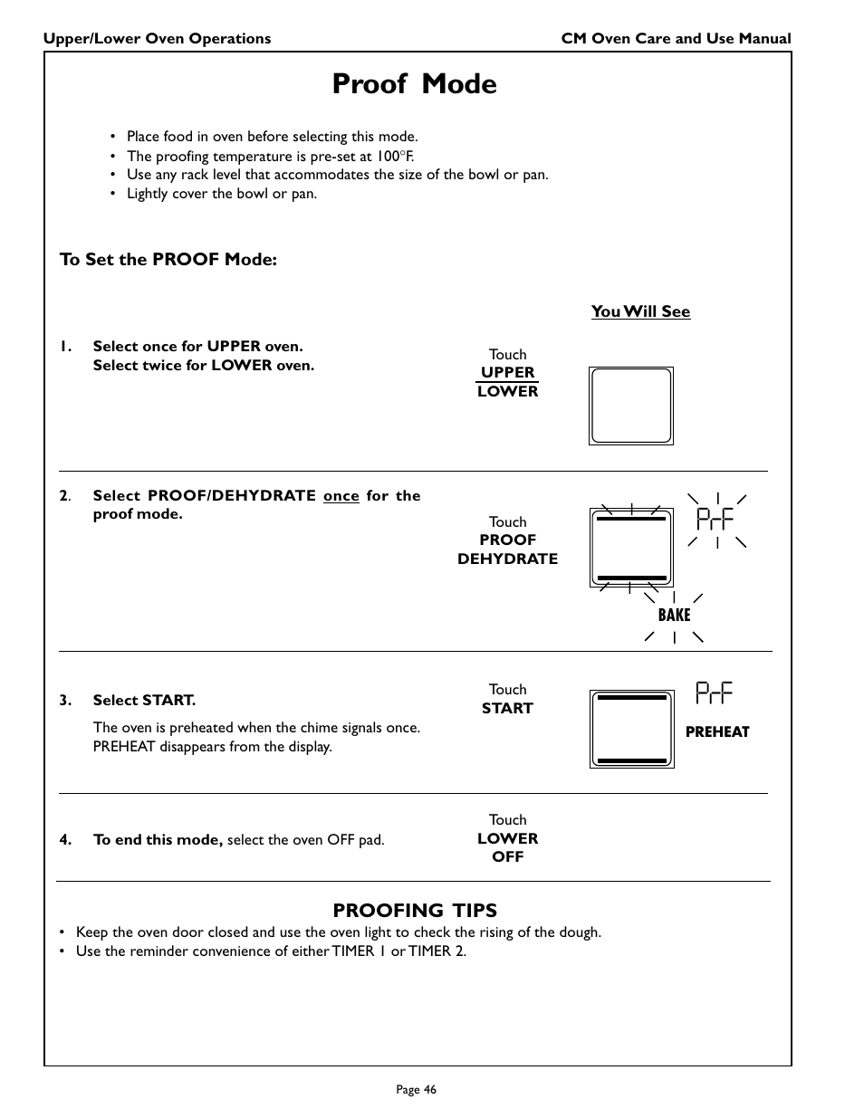 Proof mode | Thermador CM301 User Manual | Page 48 / 64