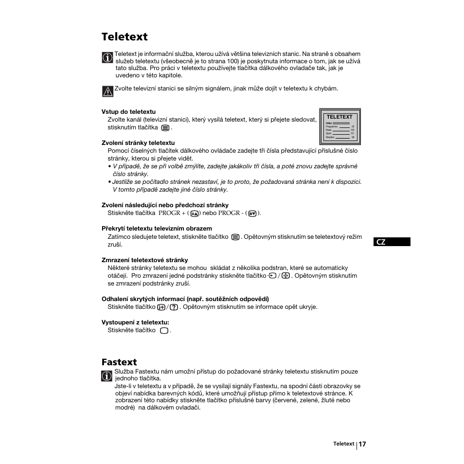 Teletext, Fastext | Sony KV-21LS30K User Manual | Page 54 / 116