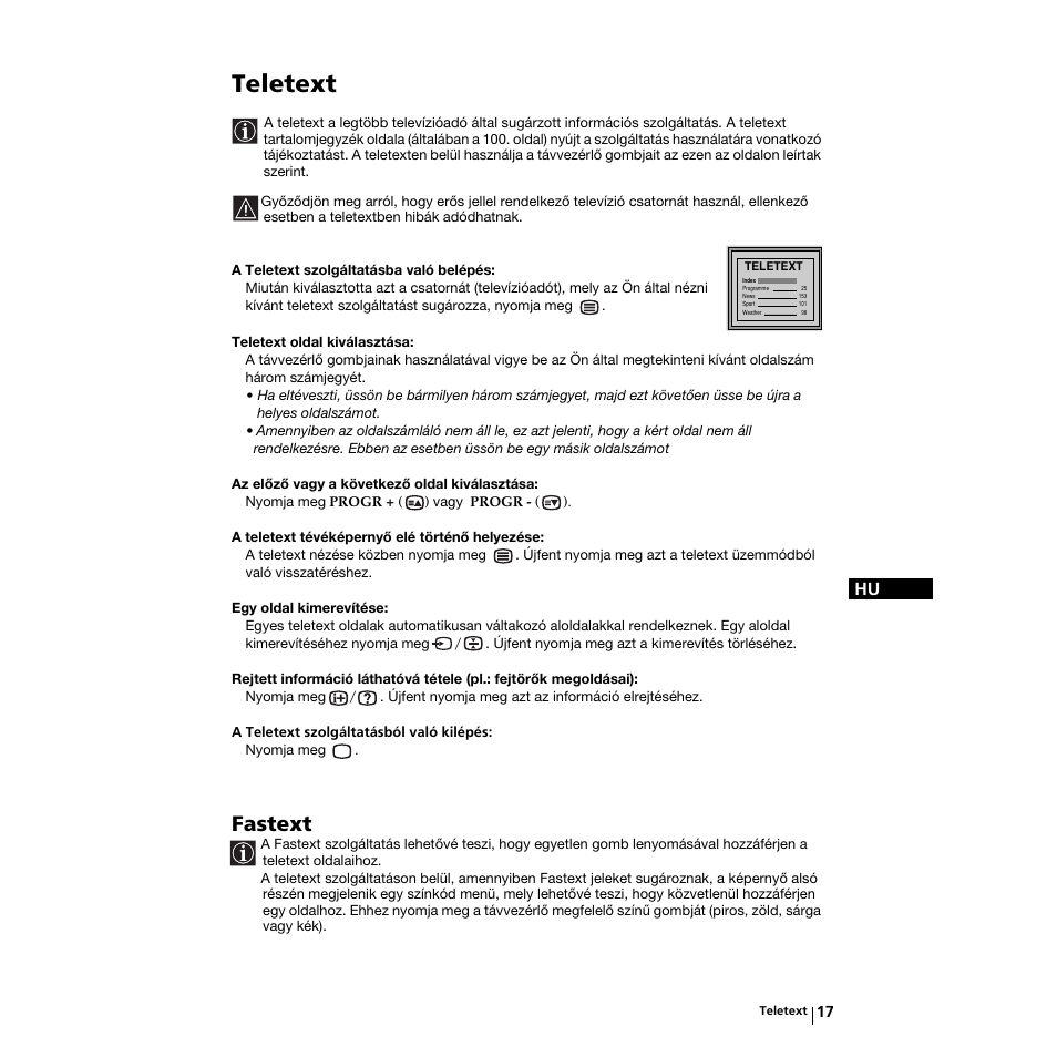 Teletext, Fastext | Sony KV-21LS30K User Manual | Page 73 / 116