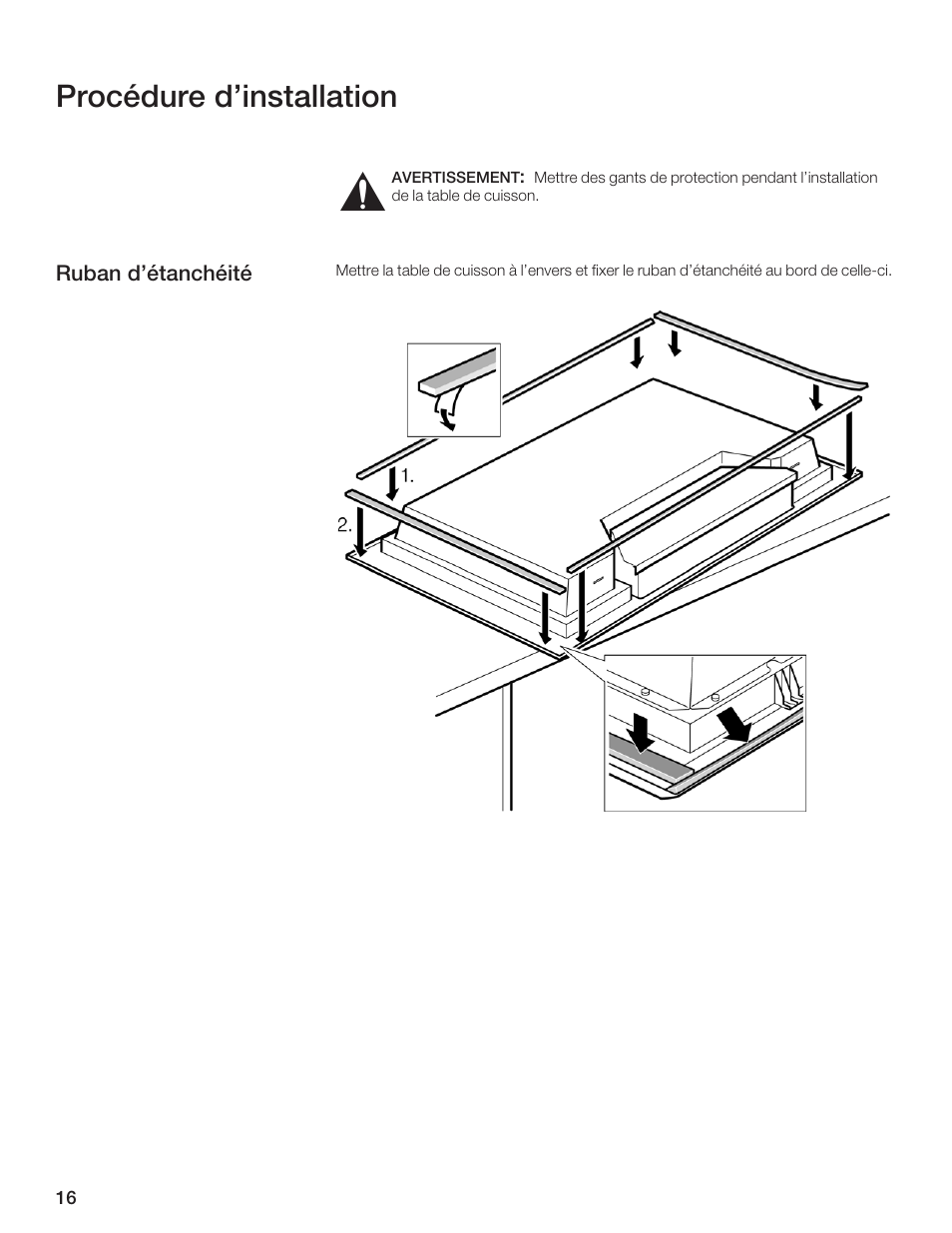 Procédure d'installation | Thermador CES366FS User Manual | Page 16 / 32