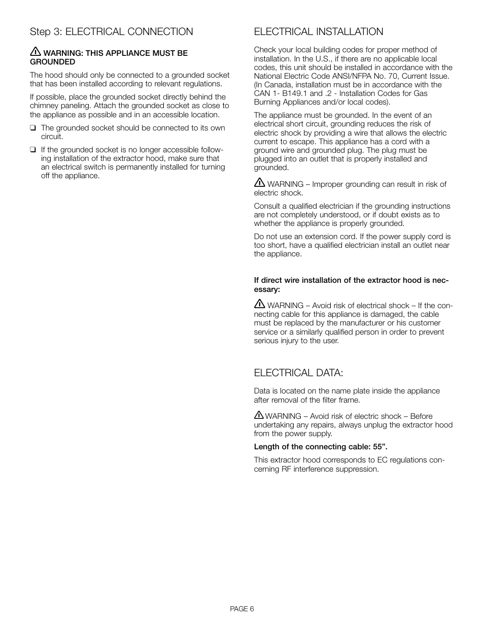 Thermador VCI 230/236/248 DS User Manual | Page 8 / 28