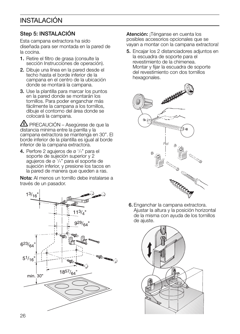 Instalación | Thermador HMCN36FS User Manual | Page 26 / 32