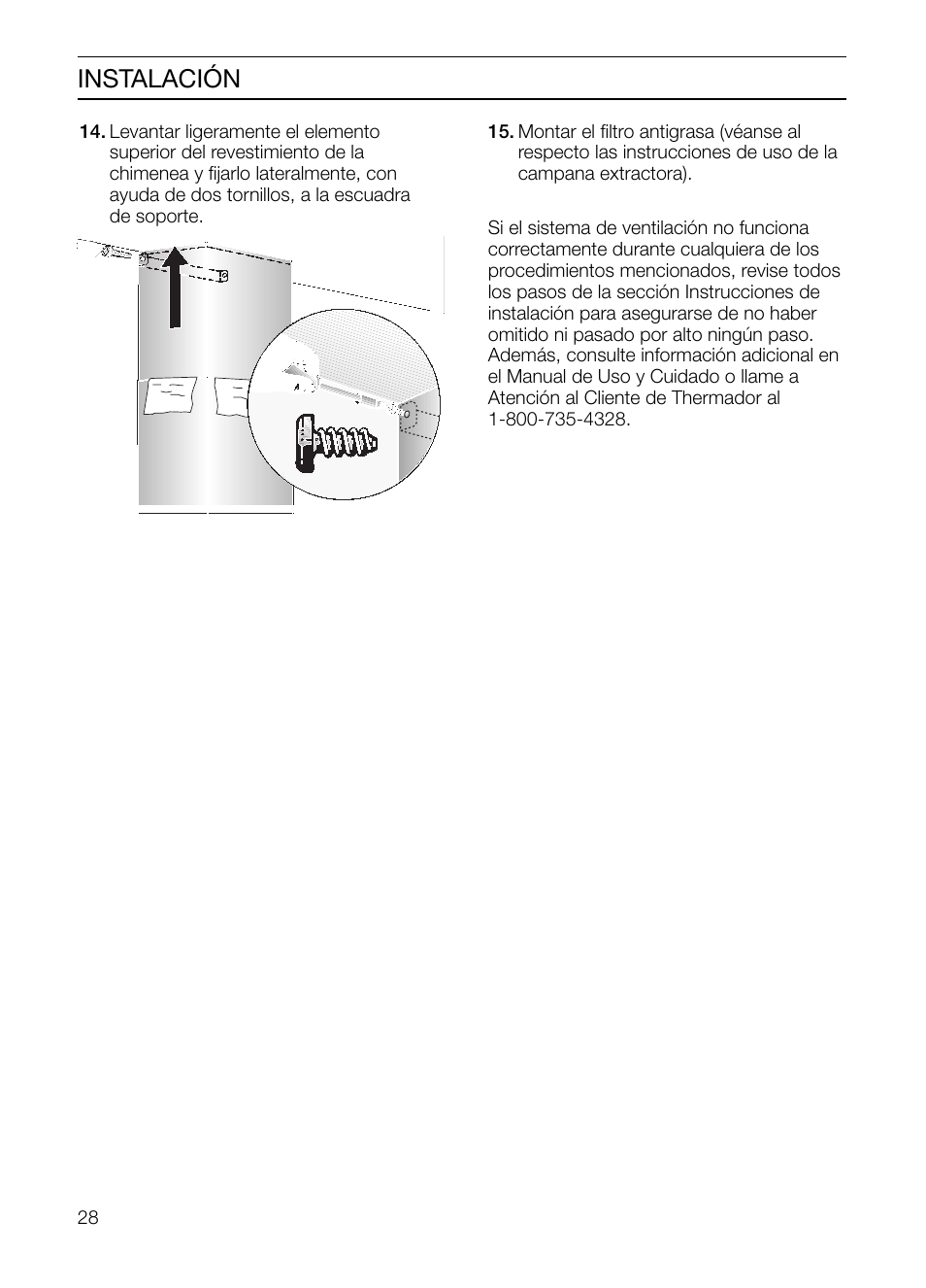 Instalación | Thermador HMCN36FS User Manual | Page 28 / 32