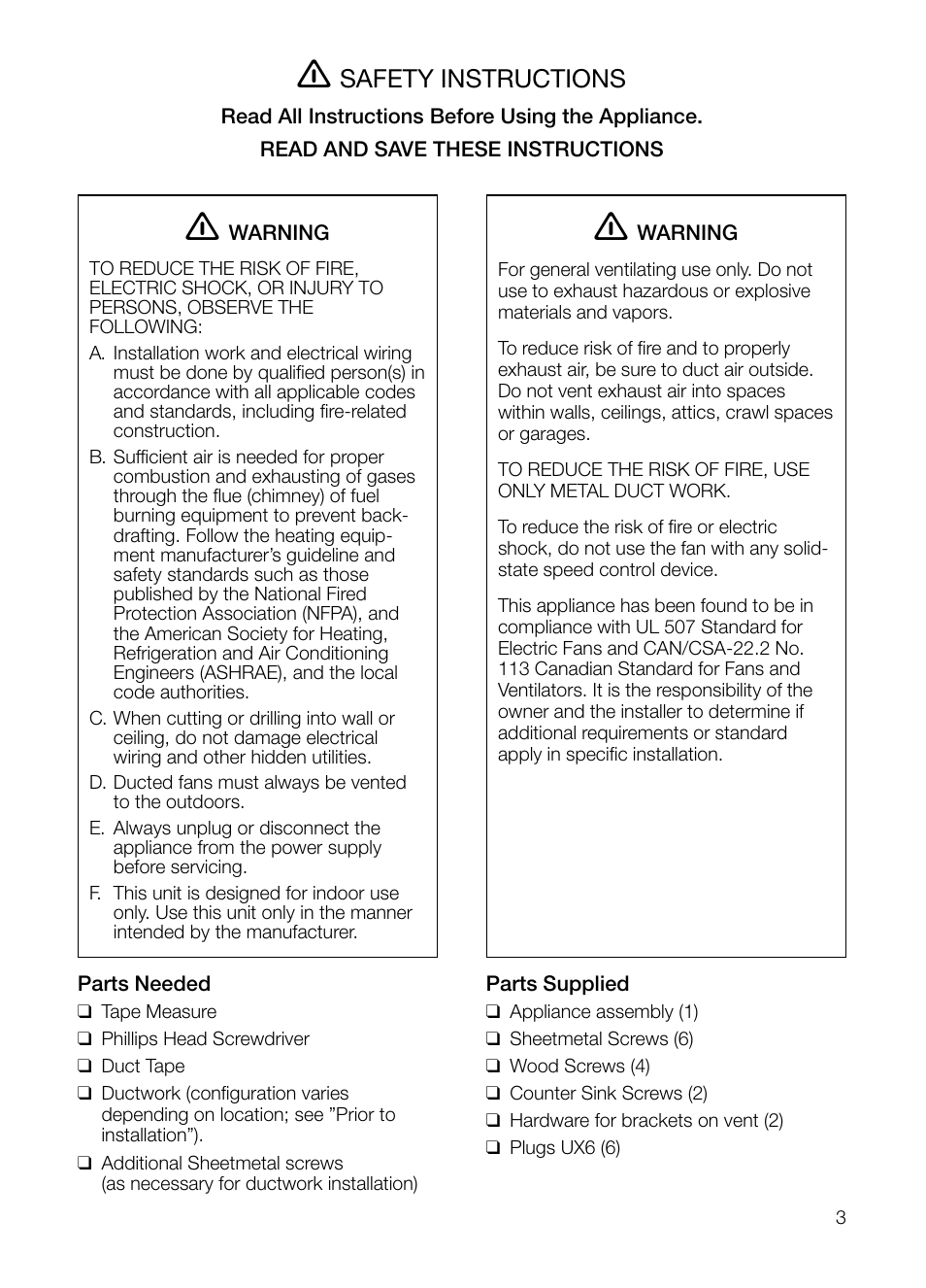 Safety instructions | Thermador HMCN36FS User Manual | Page 3 / 32