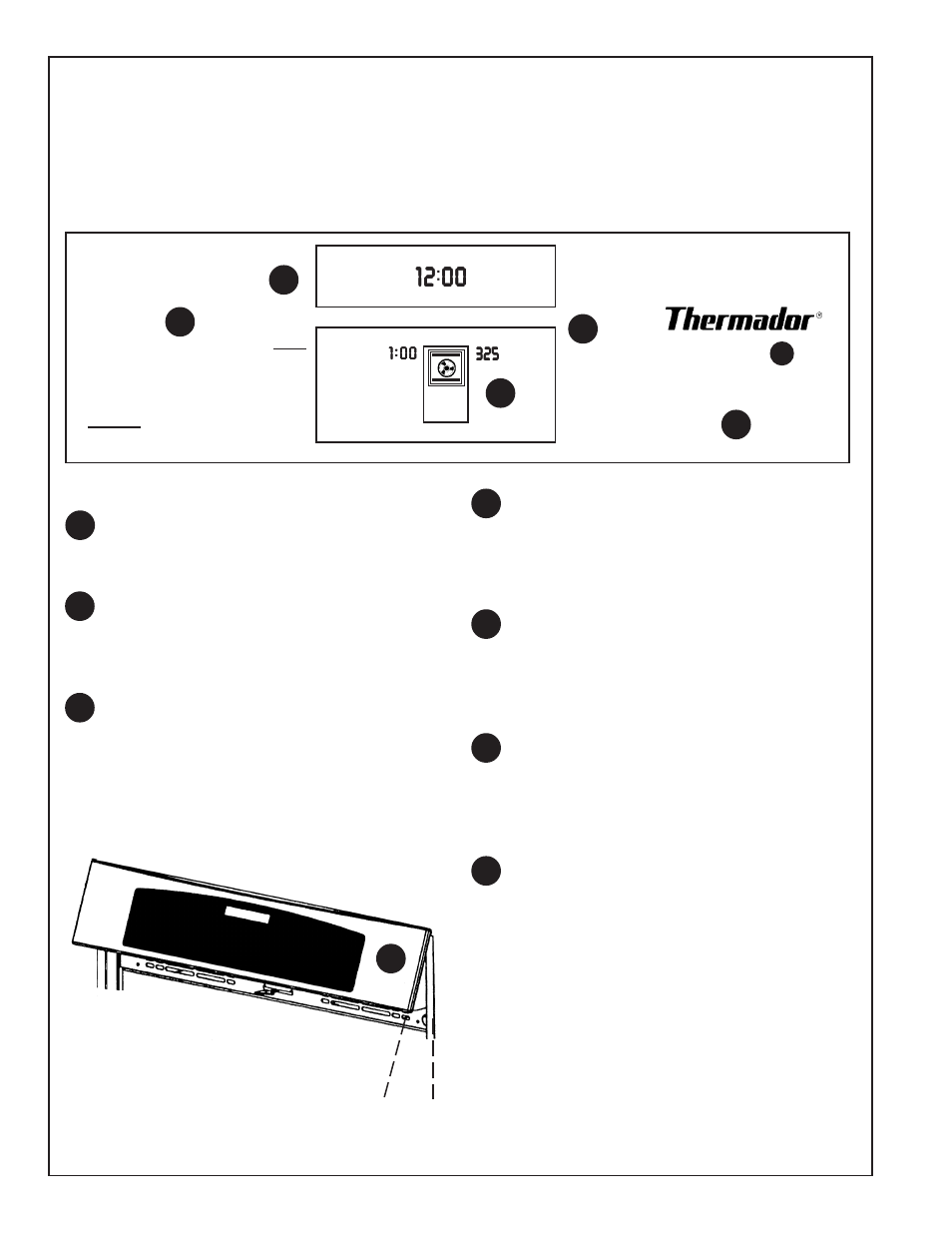 Usingthe control panel | Thermador C271 User Manual | Page 8 / 40