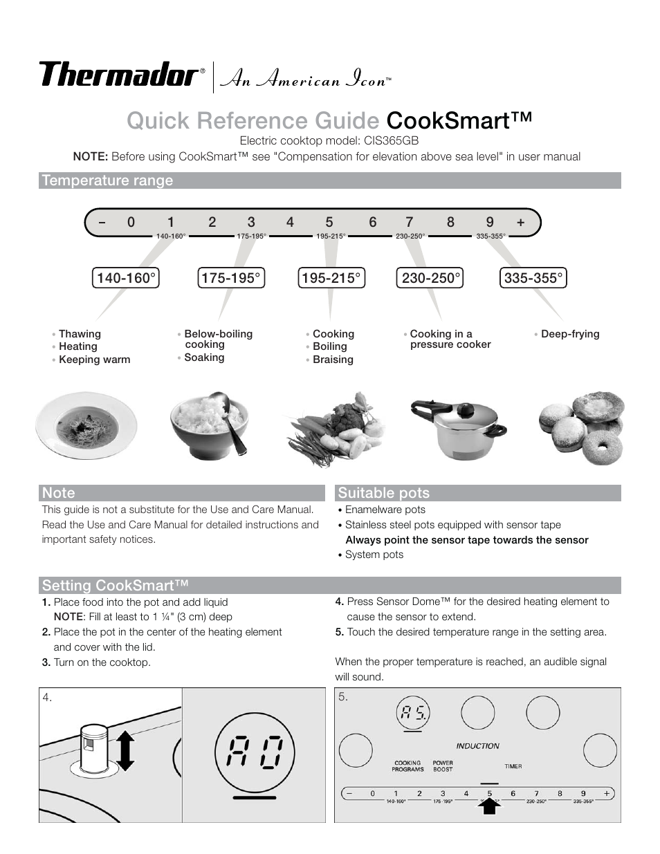 Thermador COOKSMART CIS365GB User Manual | 2 pages