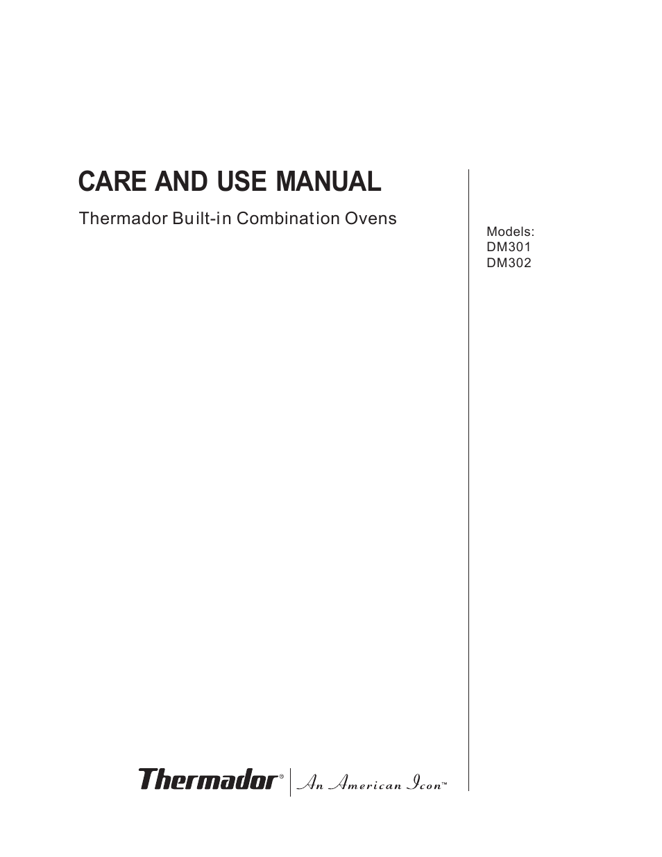 Thermador DM301 User Manual | 64 pages