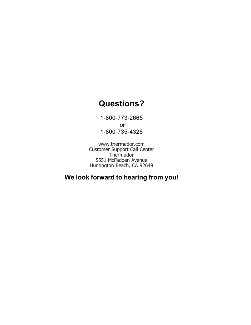Questions | Thermador DM301 User Manual | Page 2 / 64