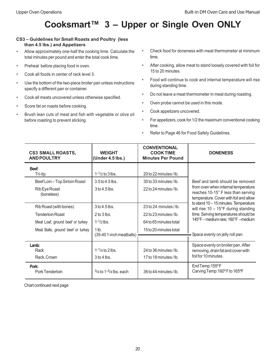 Cooksmart, 3 – upper or single oven only | Thermador DM301 User Manual | Page 22 / 64