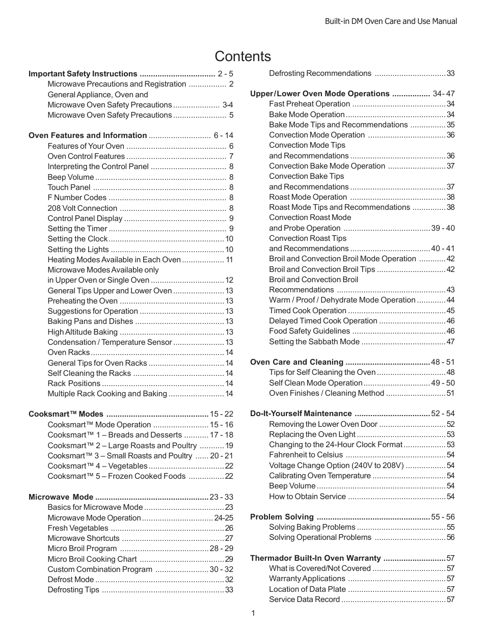 Thermador DM301 User Manual | Page 3 / 64