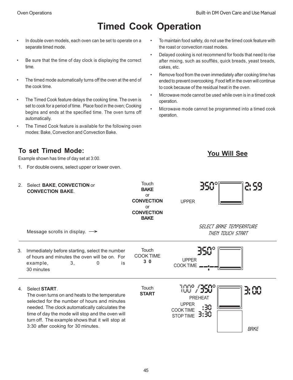Timed cook operation | Thermador DM301 User Manual | Page 47 / 64
