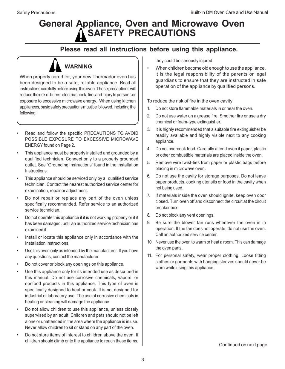 Thermador DM301 User Manual | Page 5 / 64