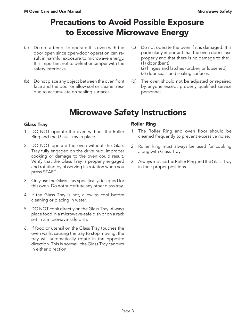 Microwave safety instructions | Thermador MT30B User Manual | Page 5 / 28