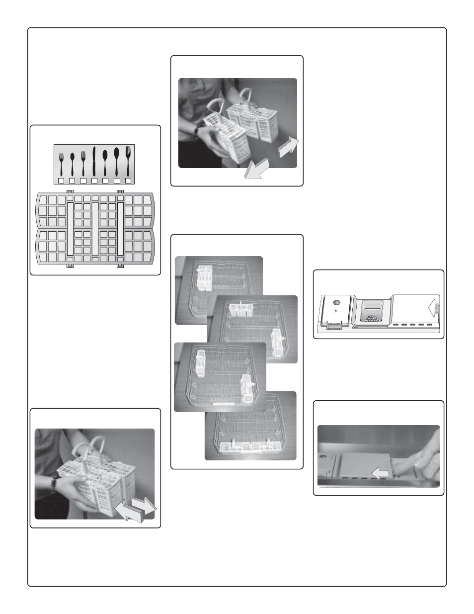 Figure 14, Figure 15 figure 16, Adding dishwasher detergent and rinse aid | Figure 17, Figure 18 figure 19 | Thermador DW44FI User Manual | Page 8 / 16