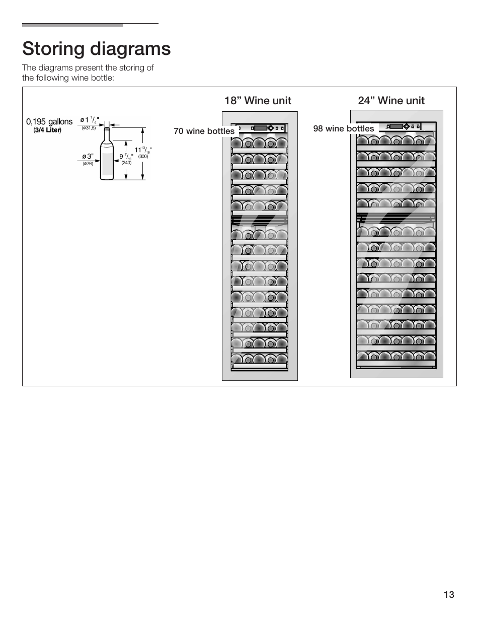 Storing diagrams | Thermador T24IW  EN User Manual | Page 13 / 60