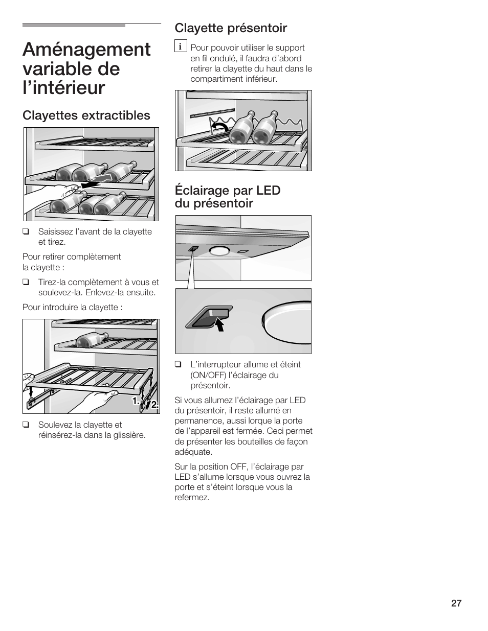 Aménagement variable de l'intérieur | Thermador T24IW  EN User Manual | Page 27 / 60