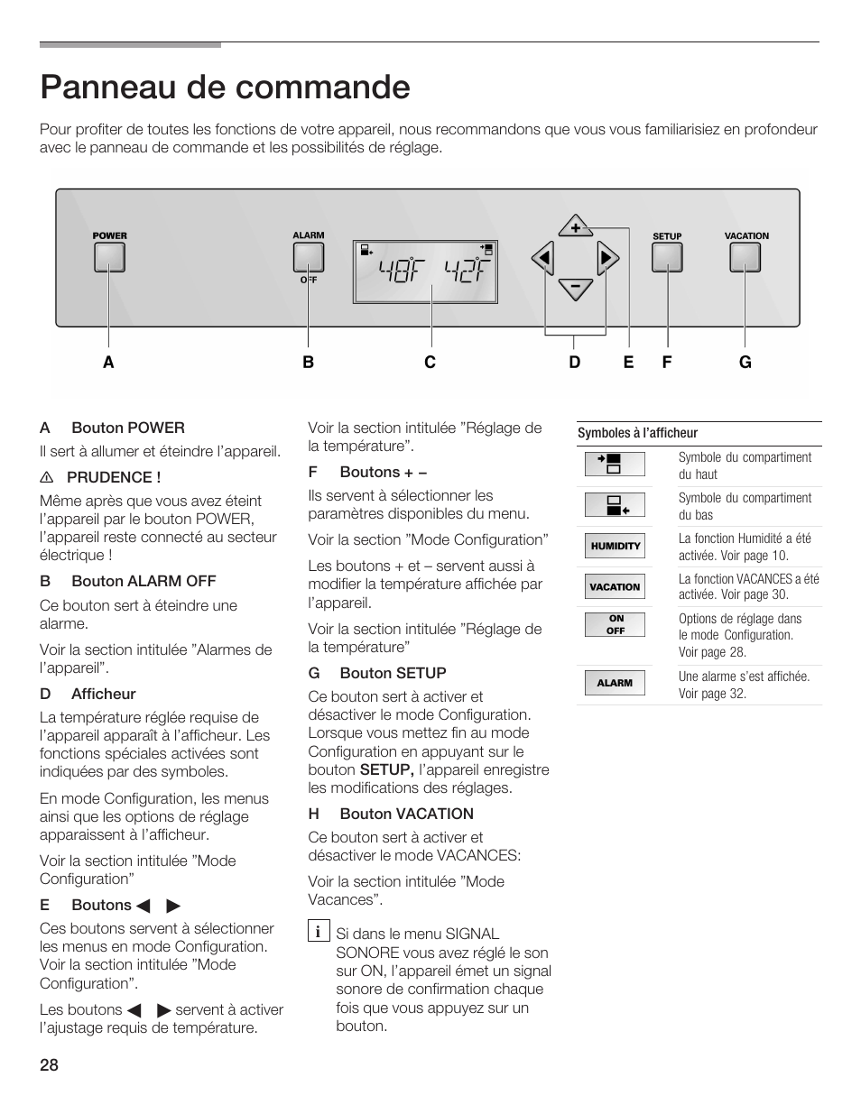 Panneau de commande | Thermador T24IW  EN User Manual | Page 28 / 60