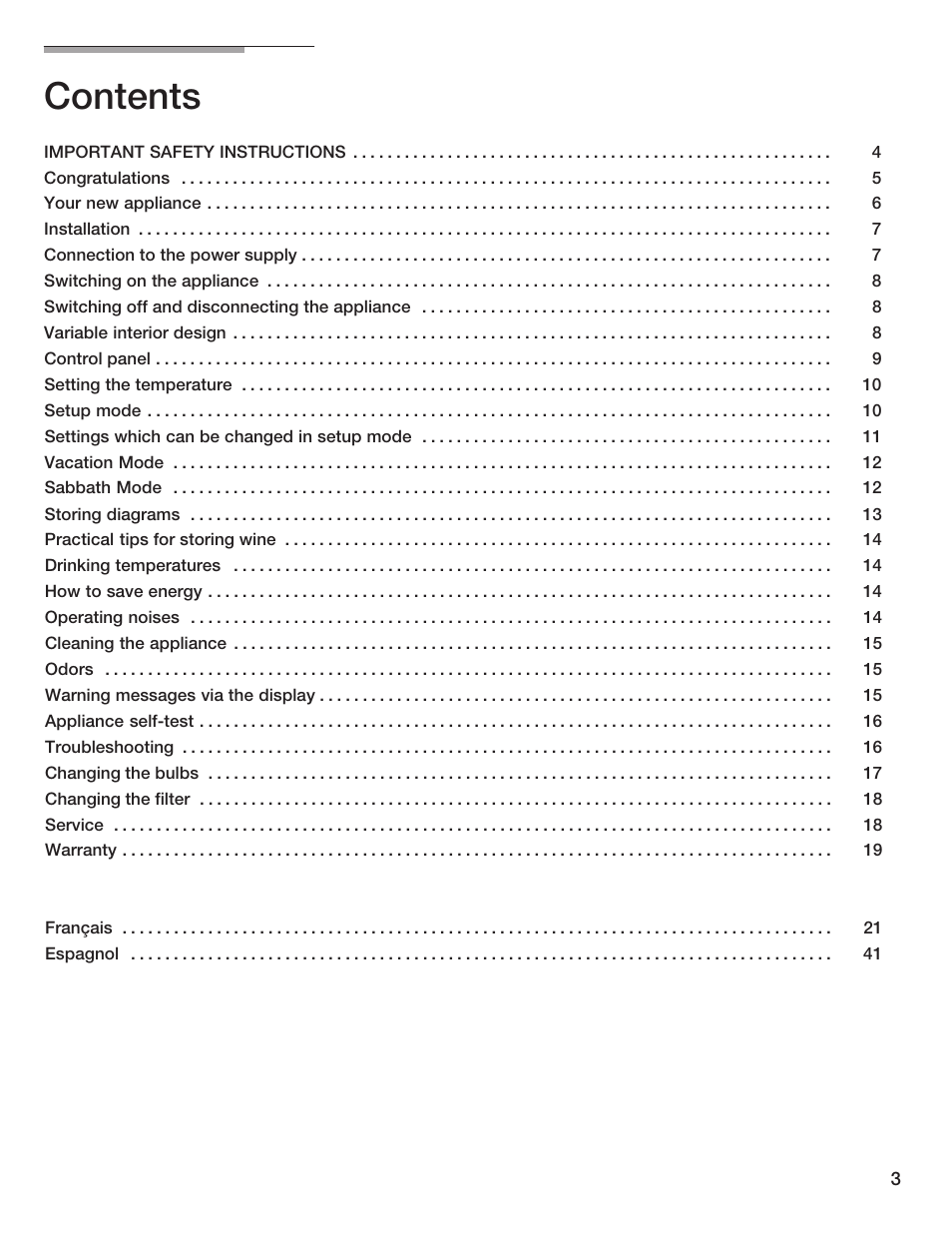 Thermador T24IW  EN User Manual | Page 3 / 60