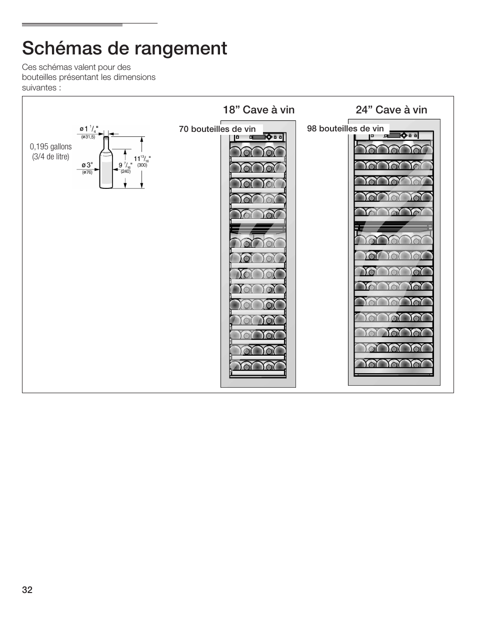 Schémas de rangement | Thermador T24IW  EN User Manual | Page 32 / 60