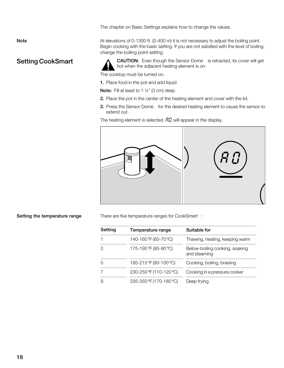 Setting cooksmart | Thermador CES304FS User Manual | Page 18 / 108