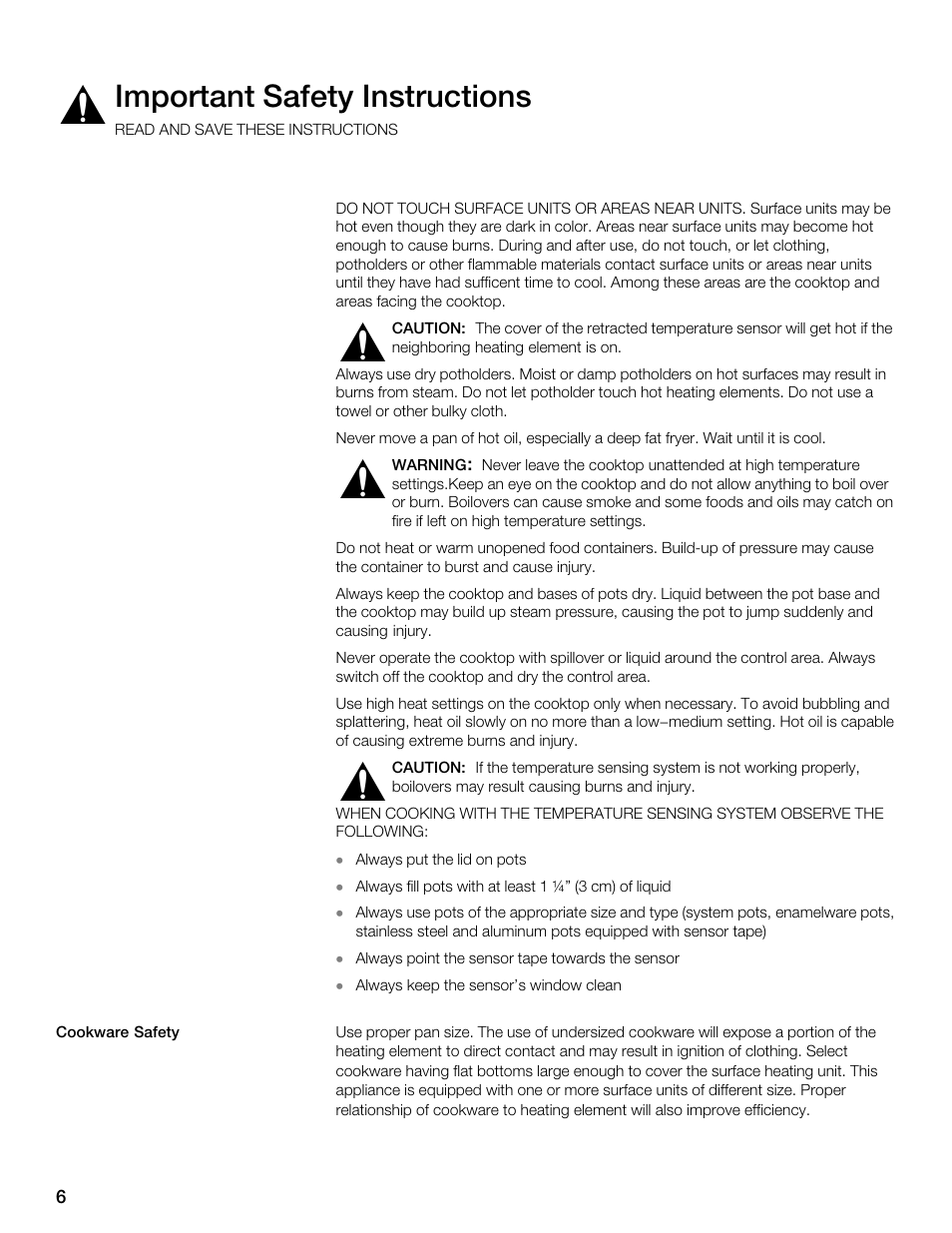 Important safety instructions | Thermador CES304FS User Manual | Page 6 / 108