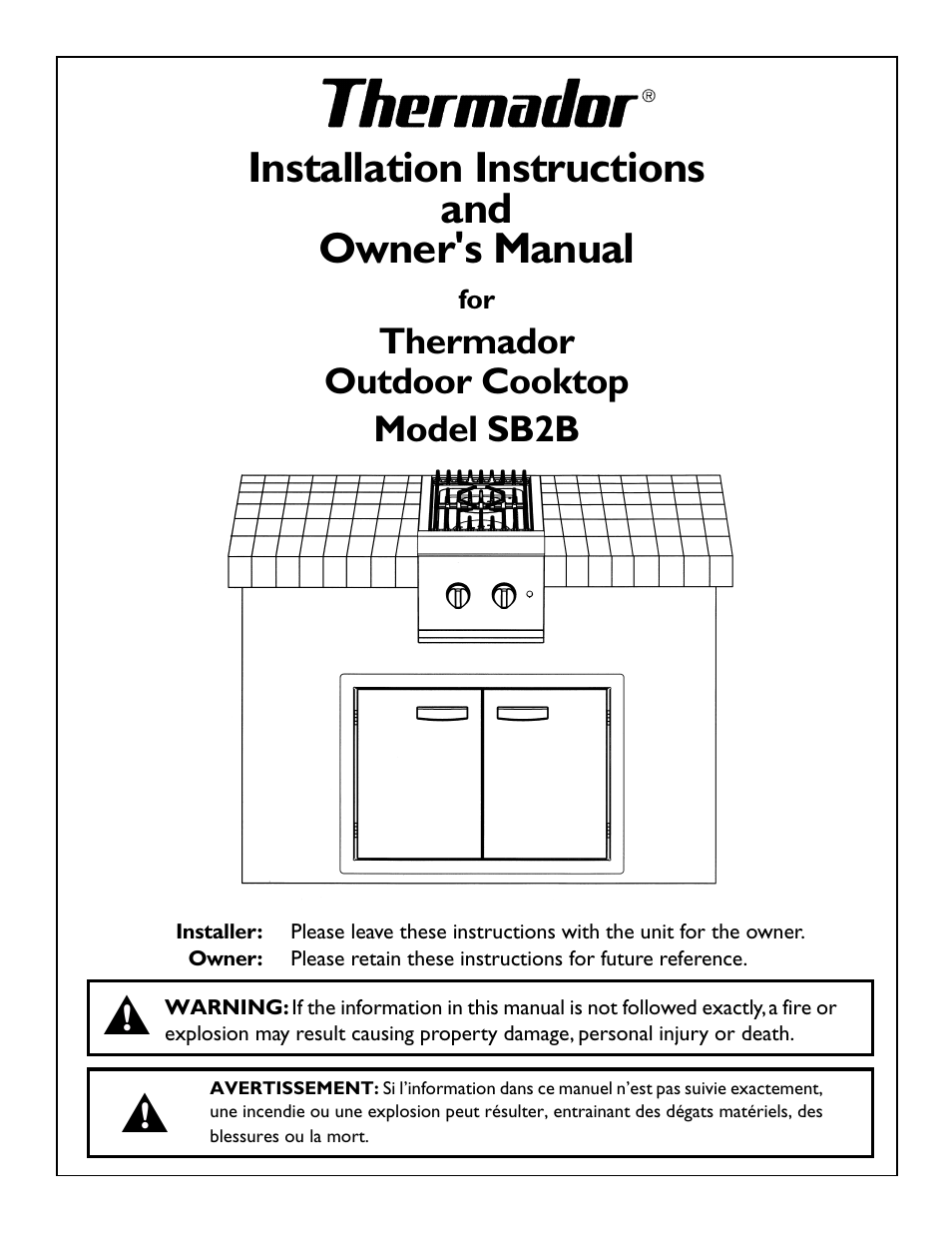 Thermador SB2B User Manual | 19 pages