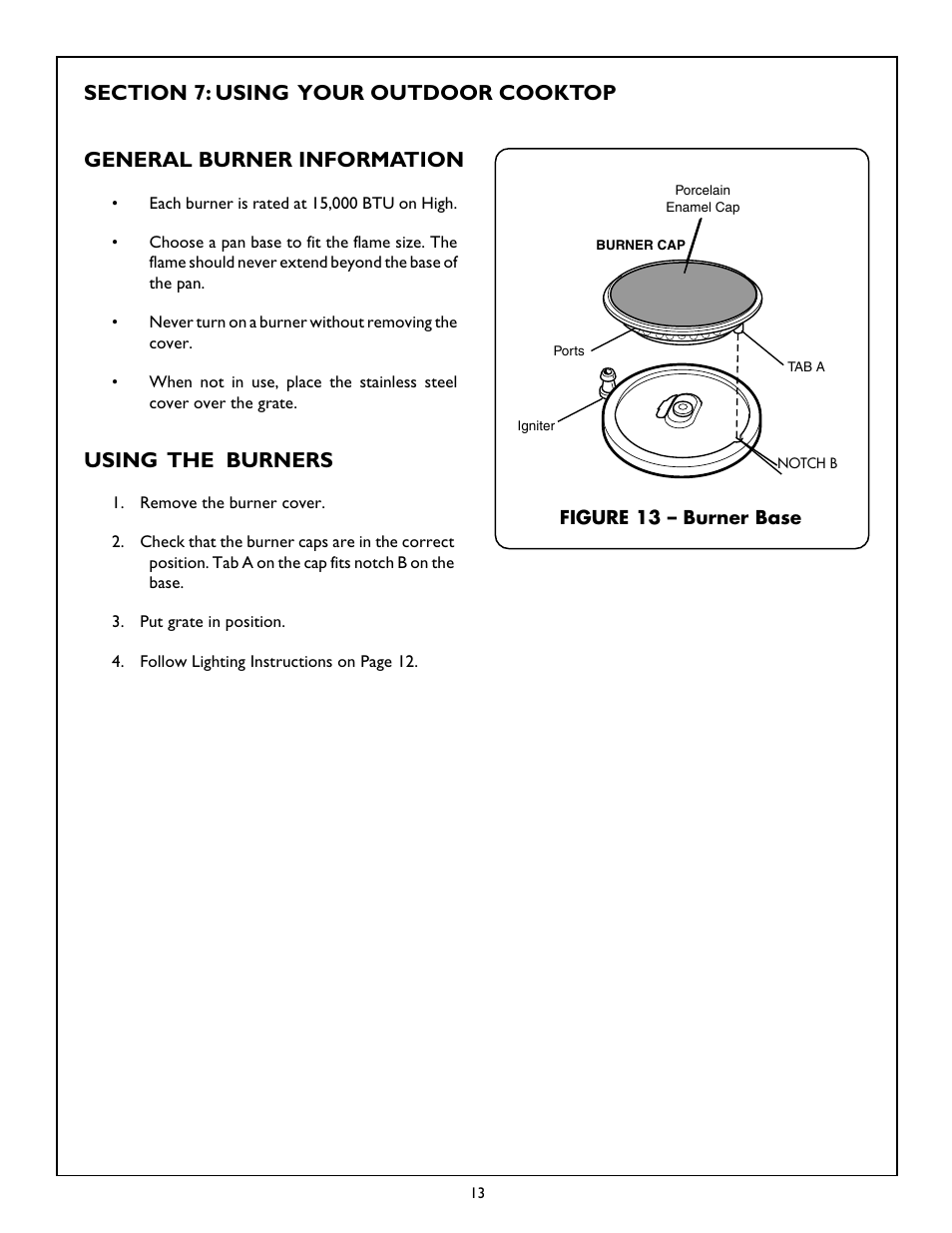 Using the burners | Thermador SB2B User Manual | Page 15 / 19